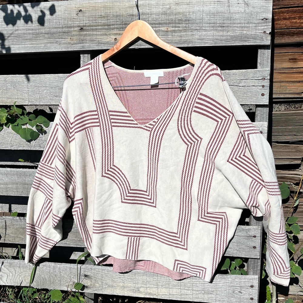 H&M cream and red sweater like new